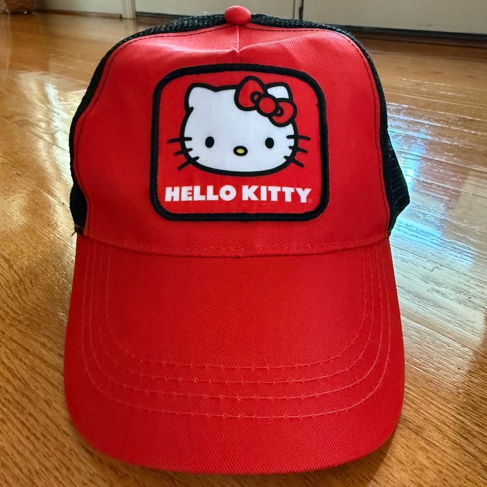 Sanrio Hello Kitty Trucker Cap in Red and Black SnapBack NWT